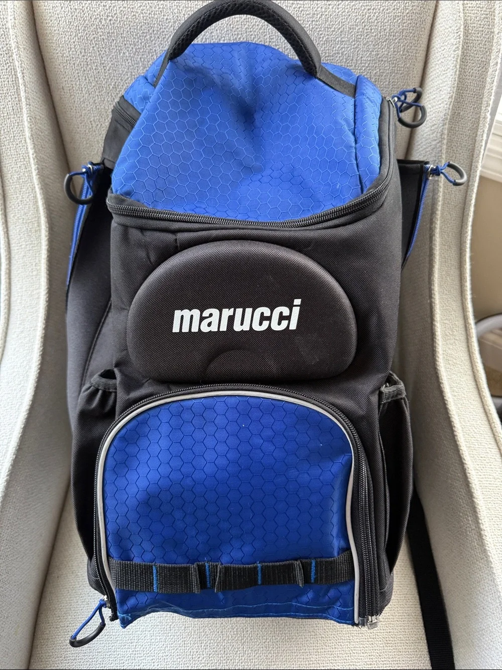 Marucci Charge baseball Bat Bag Backpack Blue and Black